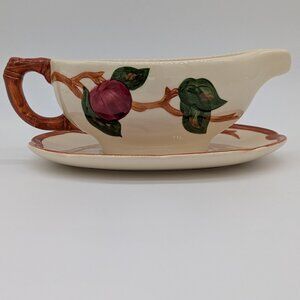Vintage Franciscan Apple Gravy Boat With Attached Underplate California No Chips
